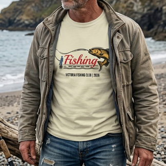 Fiskeklubb Riktig Man Bass Fiskare T-Shirt