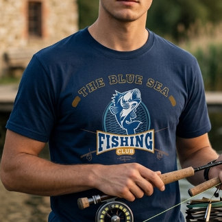 Fiskeklubb T-shirt med båtnamn för fiskare