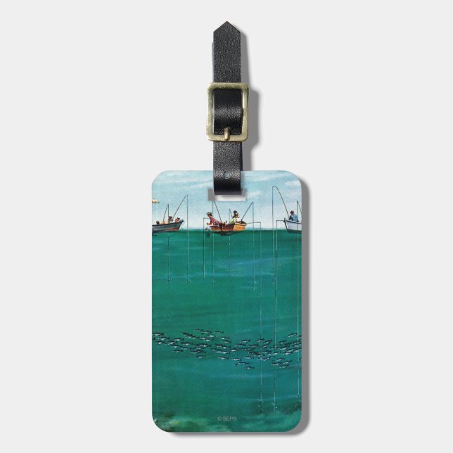 Fiskekola mellan Linjer av Thornton Utz Bagagebricka (Vertikal Framsida)