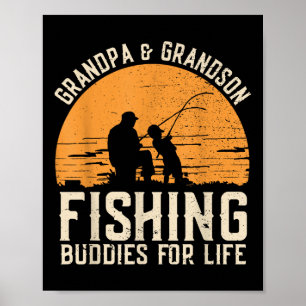 Fiskekompisar farfar och sonson fadersdag M Poster