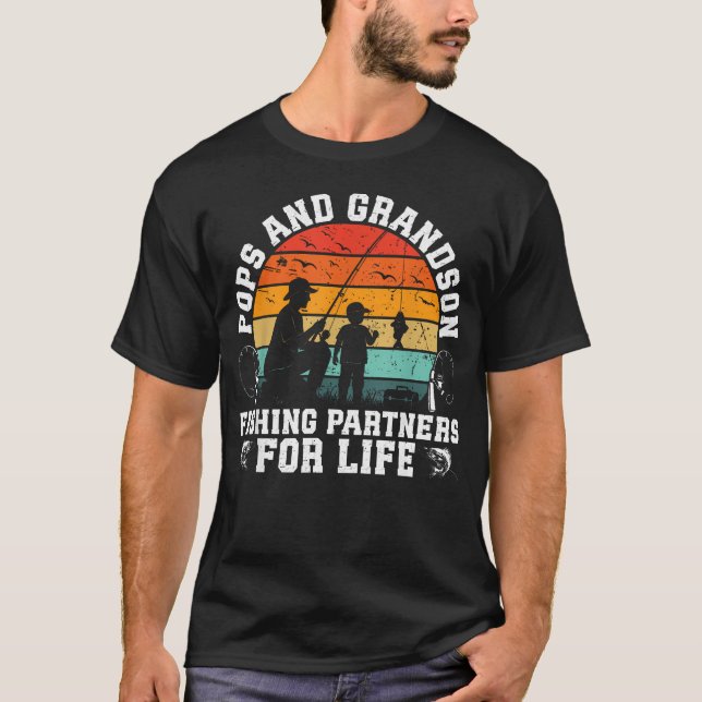 Fiskekompisar Pappa Och Sonson Fiskar T Shirt (Framsida)