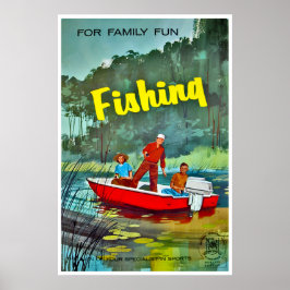 Fiskekonst Vintage Sports Print Man Cave Affisch