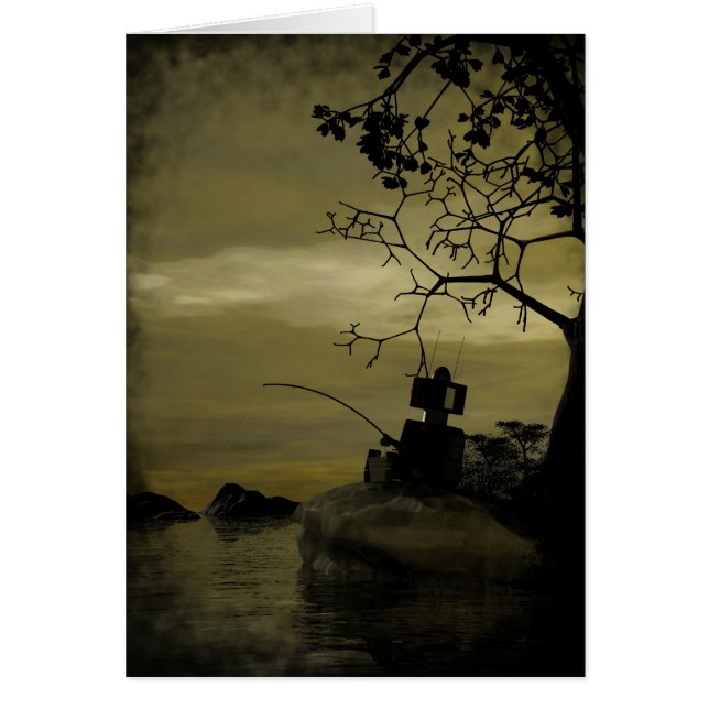 Fiskekort för piggvar hälsningskort (Framsidan)