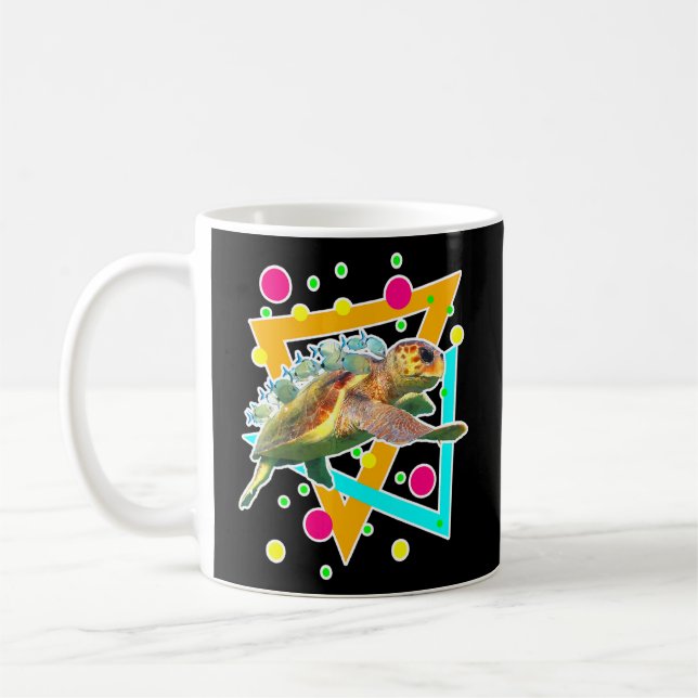 Fiskekuba i dykområde av havssköldpadda kaffemugg (Vänster)