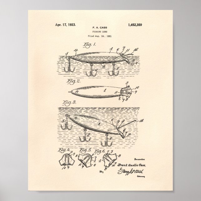 Fiskelag 1923 Patent Art Old Peper Poster (Framsidan)