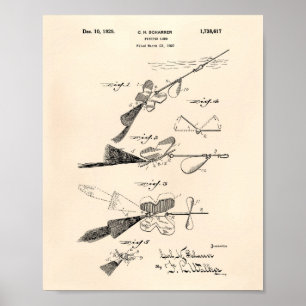 Fiskelag 1929 Patent Art Old Peper Poster