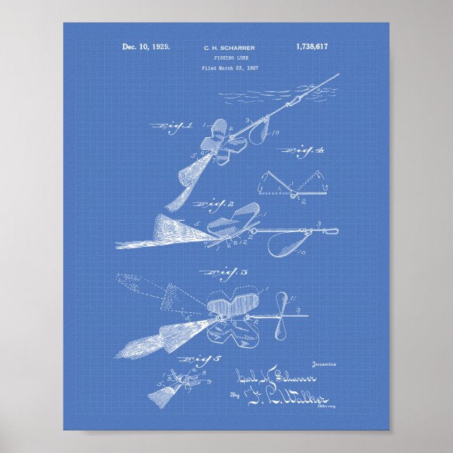 Fiskelag 1929 Patentbild Poster (Framsidan)