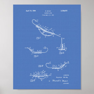 Fiskelag 1964 Patent Art Blueprint Poster