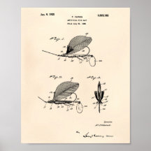 Fiskelagn 1925 Patent Art Old Peper