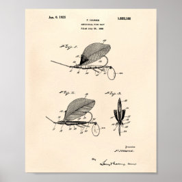 Fiskelagn 1925 Patent Art Old Peper Poster