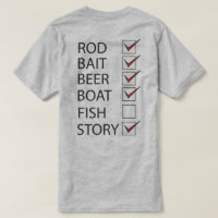 Fiskelecka av lista på baksidan Ljus T-shirt