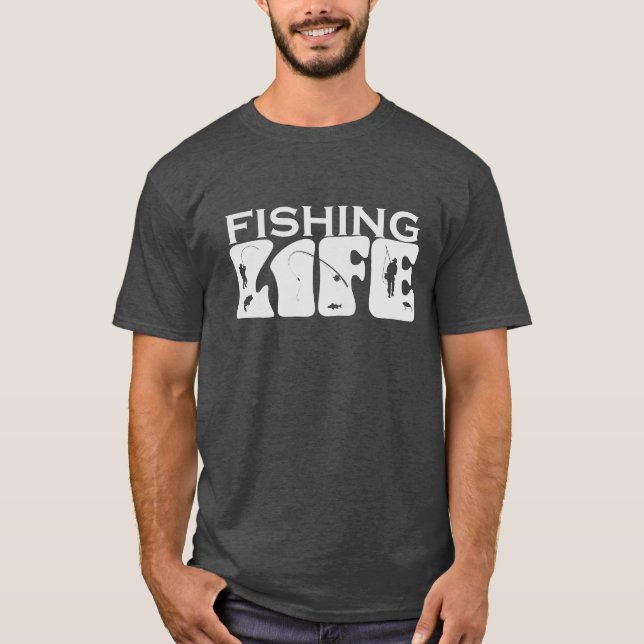 Fiskeliv Skalbar vektorgrafik T Shirt (Framsida)