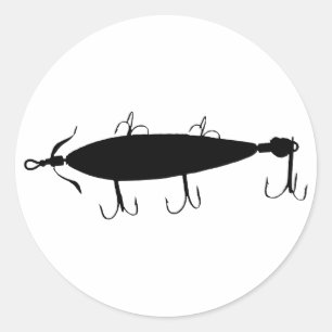 Fiskelöjd 2 Silhouette a Runt Klistermärke