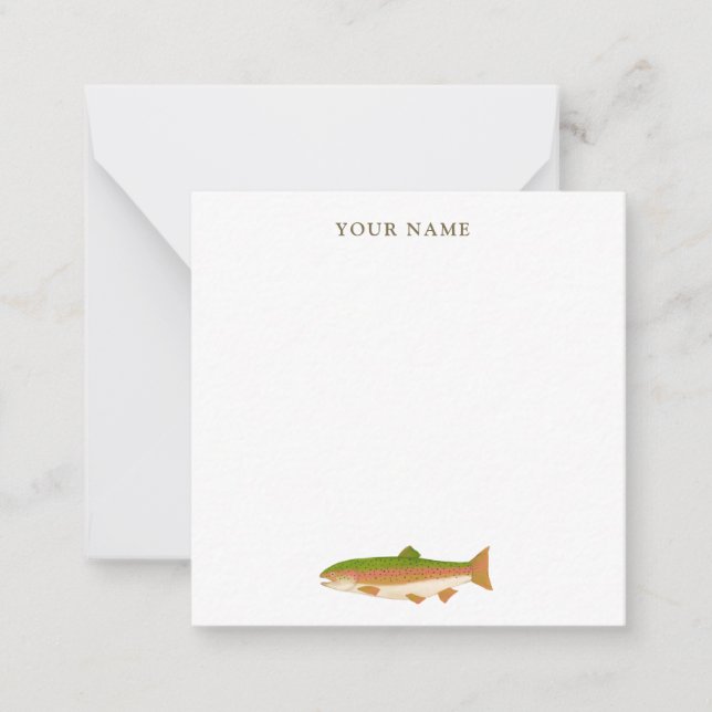 Fiskeman Rainbow Trout Stationery Post-it Notes Anteckningskort (Framsida)