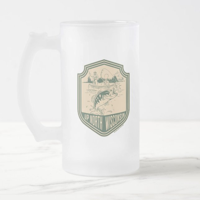 Fiskemärke från norra Wisconsin Frostat Ölglas (Vänster)