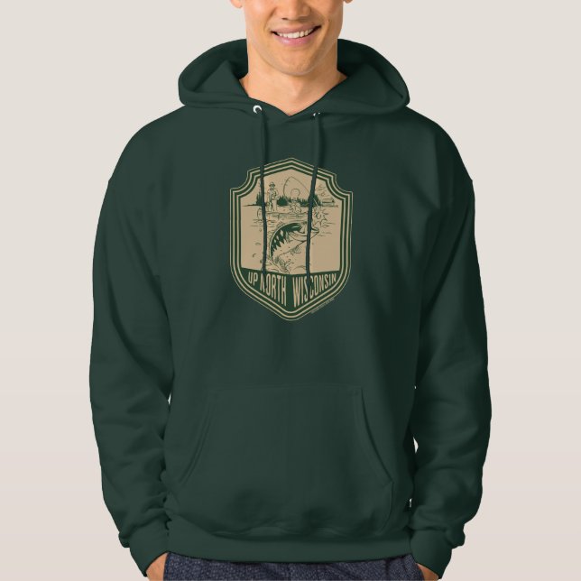 Fiskemärke från norra Wisconsin Hoodie (Framsida)