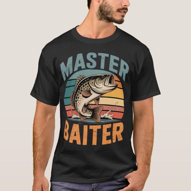 Fiskemästare Baiter Pappa Fars dag T Shirt (Framsida)
