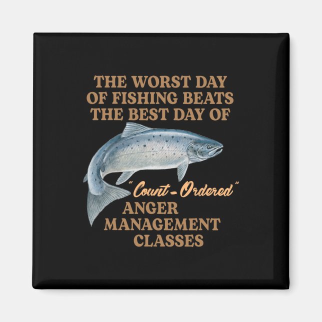 Fiskememe Sämsta Fiskedagen Slår Den Bästa D Magnet (Framsidan)