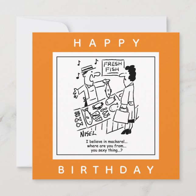 Fiskemöjligheter Sjungor om makrill Tecknad Kort (Framsida)