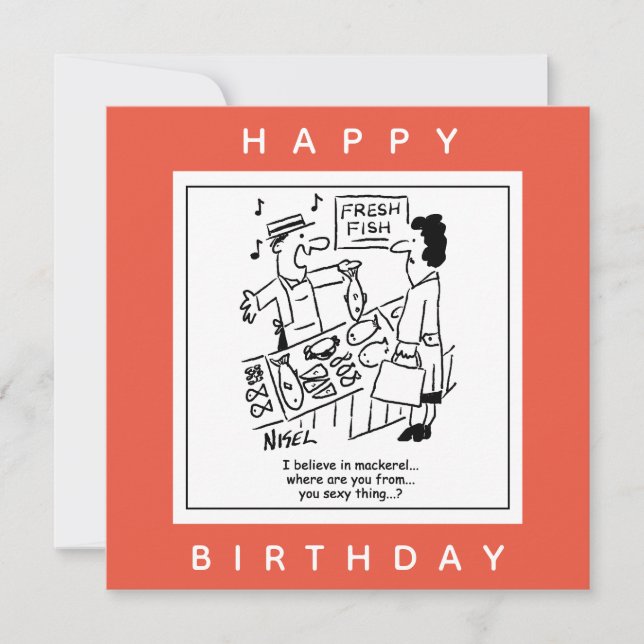 Fiskemöjligheter Sjungor om makrill Tecknad Kort (Framsida)