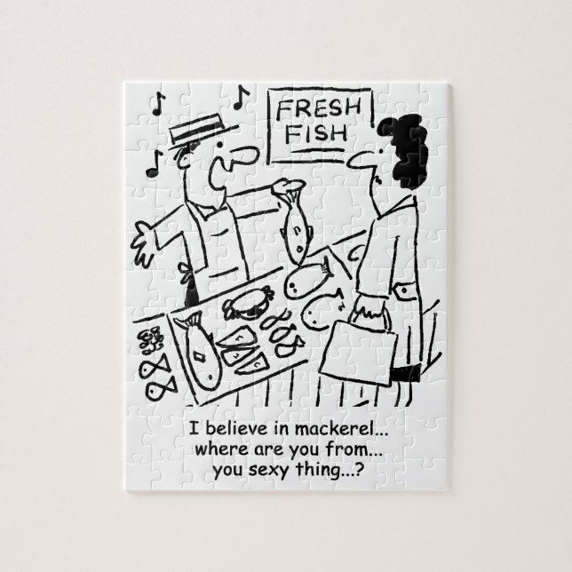 Fiskemöjligheter Sjungor om makrill Tecknad Pussel (Vertikal)