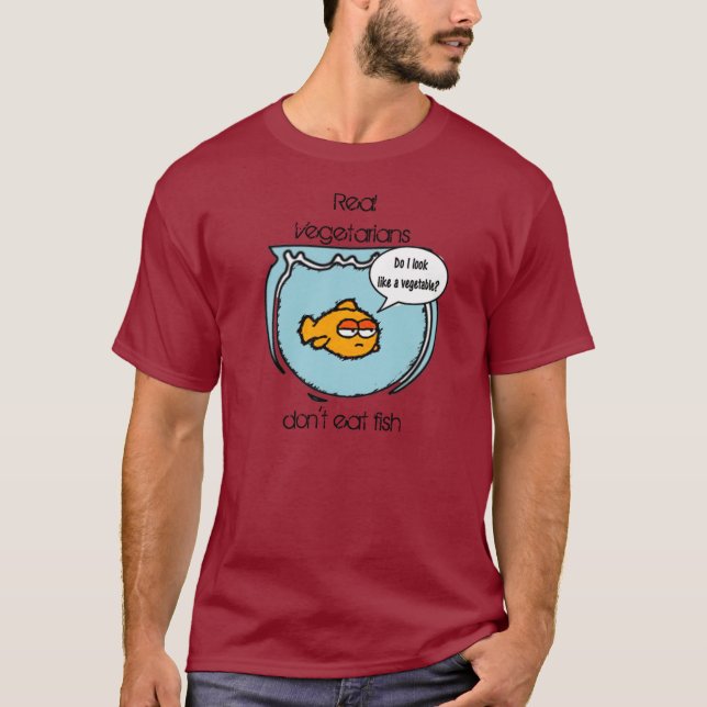 Fisken är inte VeggiemörkT-tröja T Shirt (Framsida)
