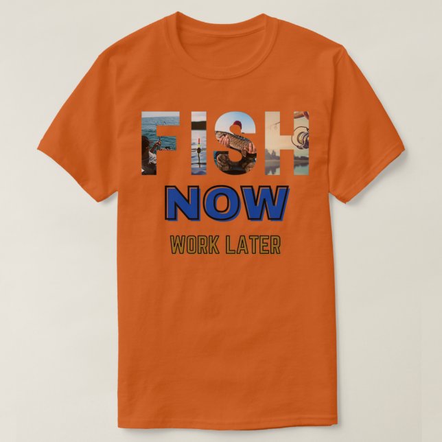 Fisken arbetar nu senare, och säger att fiskpuckel t shirt (Design framsida)