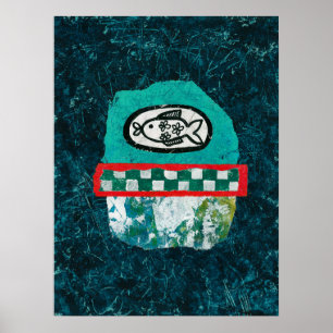 Fisken går ut på att Poster mur konst