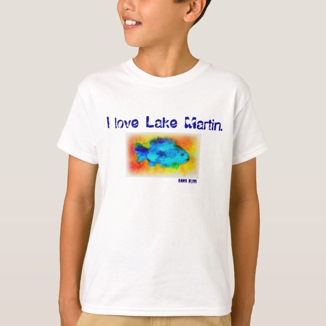Fisken lurar T-tröja "sjön Martin" Alabama Tee Shirt (Framsida)