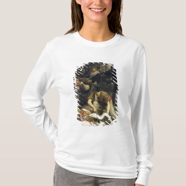 Fisken marknadsför i morgonen, 1880 tee shirt (Framsida)