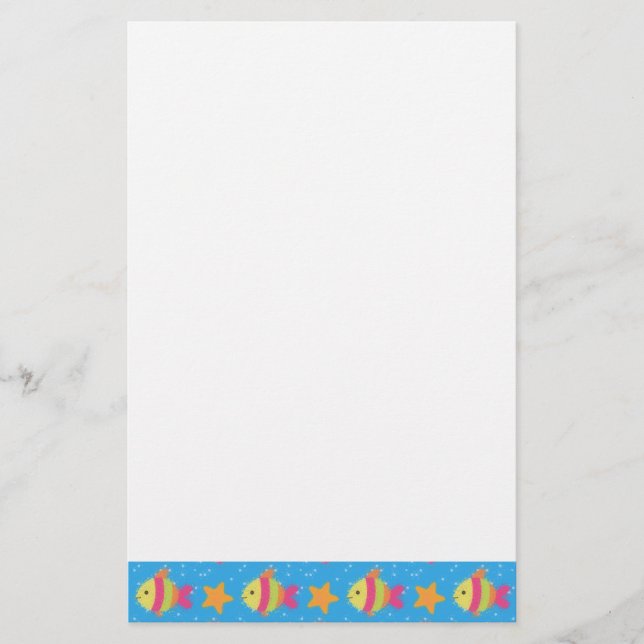 Fisken och stjärtfenan Tecknad Mönster Brevpapper (Framsida)