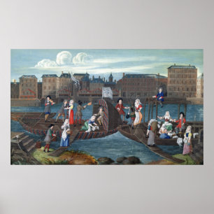 Fisken shoppar och tvättfartyget på Quaien Poster