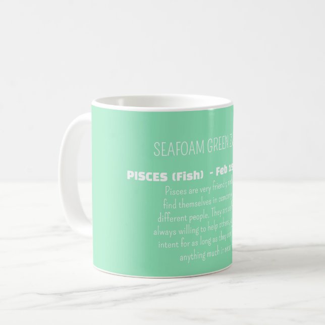 FISKEN Zodiakstecken Personlighetsdrag Kaffemugg (Framsida vänster)