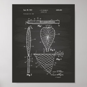 Fiskenät 1953 Patent Art Chalkboard Poster