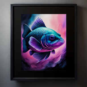 Fiskens kalk Teckning i Svarta IV Poster