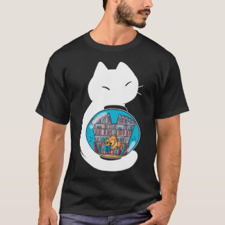 Fiskens mysiga bibliotek t shirt