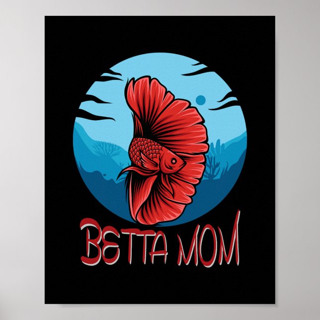 Fiskens Tank Betta Mamma Aquarium Poster (Framsidan)