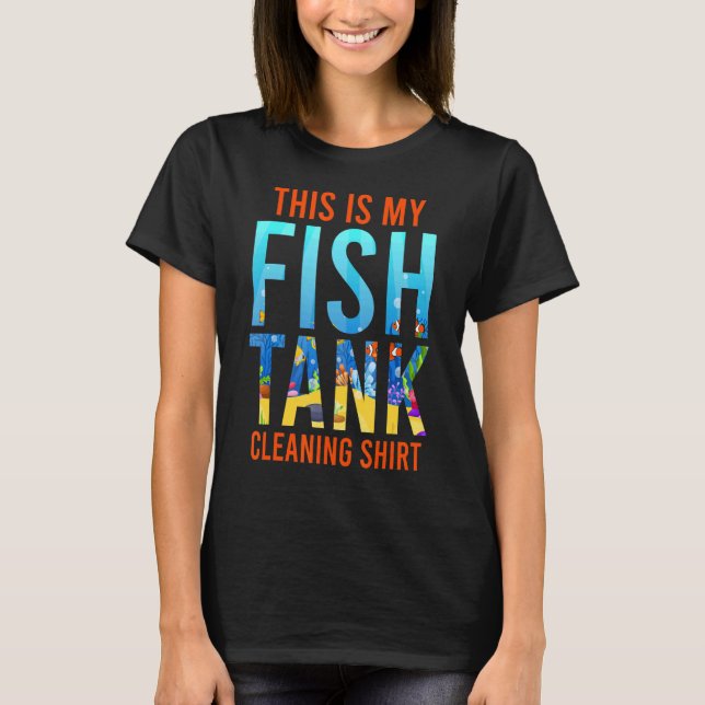 Fiskens Tank Städning Aquarium T Shirt (Framsida)