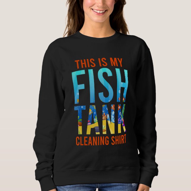 Fiskens Tank Städning Aquarium T Shirt (Framsida)