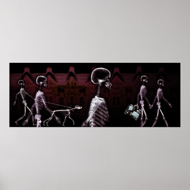 Fiskens Tank - X-Ray Skeleton Town Poster (Framsidan)