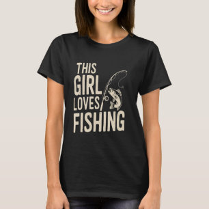 Fiskentusiast flickdesign för kvinnor, tonåringar t shirt