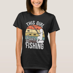 Fiskentusiast flickdesign för kvinnor, tonåringar  t shirt