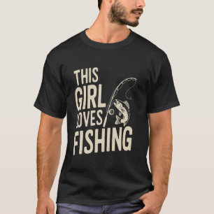 Fiskentusiast flickdesign för kvinnor, tonåringar t shirt