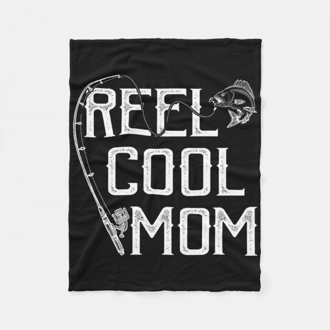 Fiskentusiast Present Rulle Cool Mamma Fiskare Pri Fleecefilt (Framsidan)