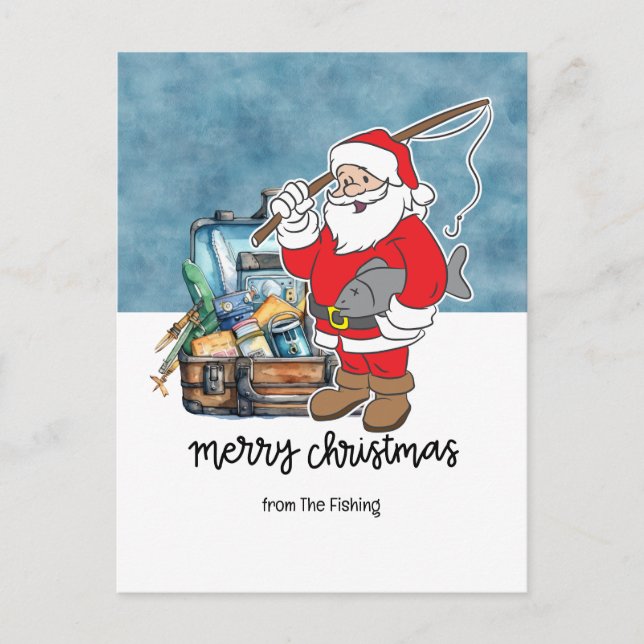 Fiskentusiasters julledighet med tomtefisk helg vykort (Framsida)