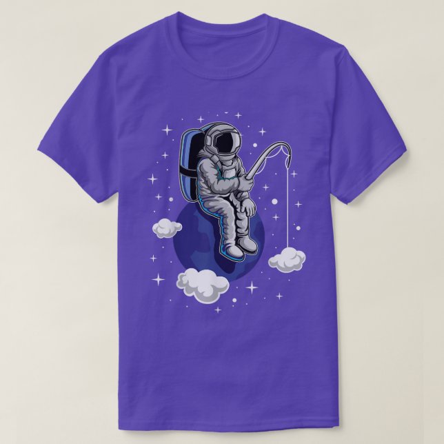 Fiskeområde Astronaut Astrofish Space Måne Planets T Shirt (Design framsida)