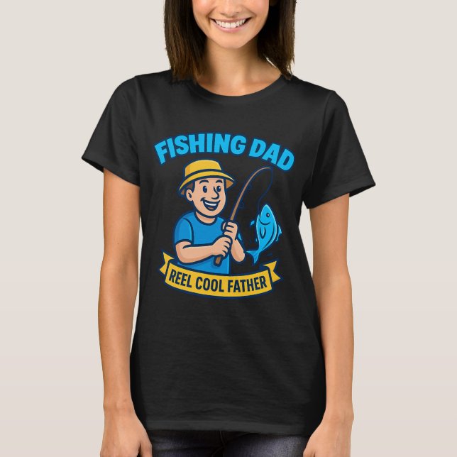 Fiskepappa â€“ Riktigt Cool Pappa T Shirt (Framsida)