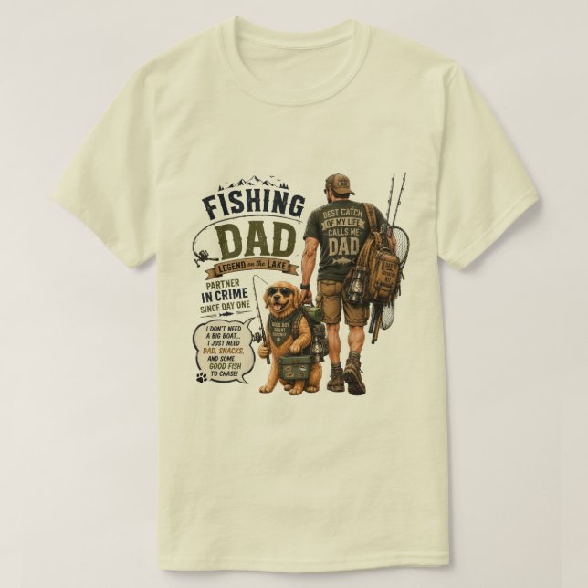 Fiskepappa – Rolig Camping - Fars Dag T Shirt (Design framsida)