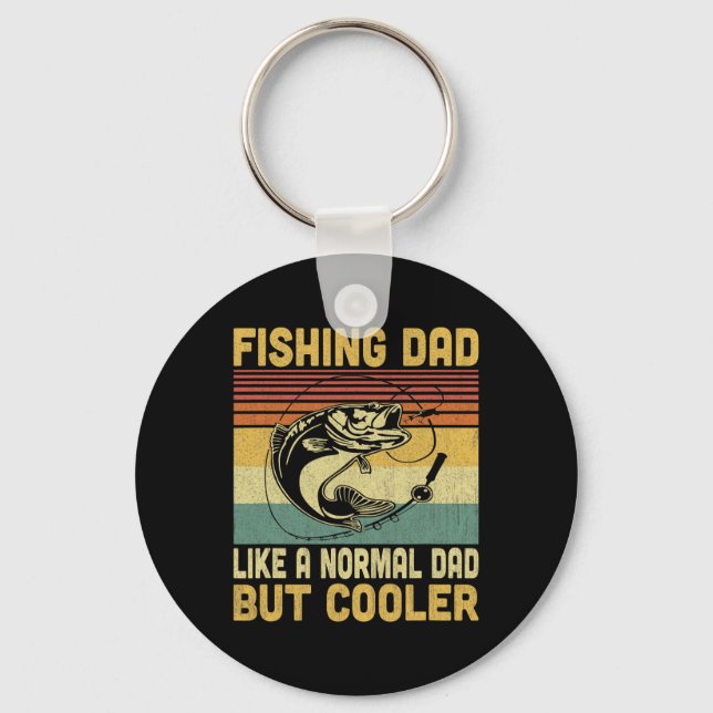 Fiskepappa som en normal pappa men coolare Rolig f Nyckelring (Framsida)