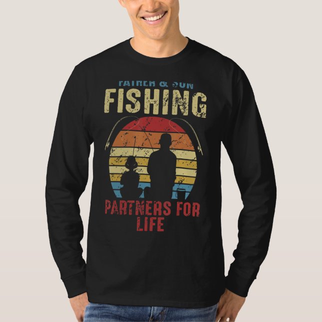 Fiskepartner i far och Son för livet för fadern T Shirt (Framsida)